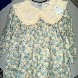 Charming Kids Floral Blouse with Cream Collar
